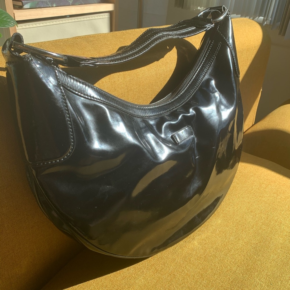 COPY - Gucci Black Patent Leather Shoulder Bag